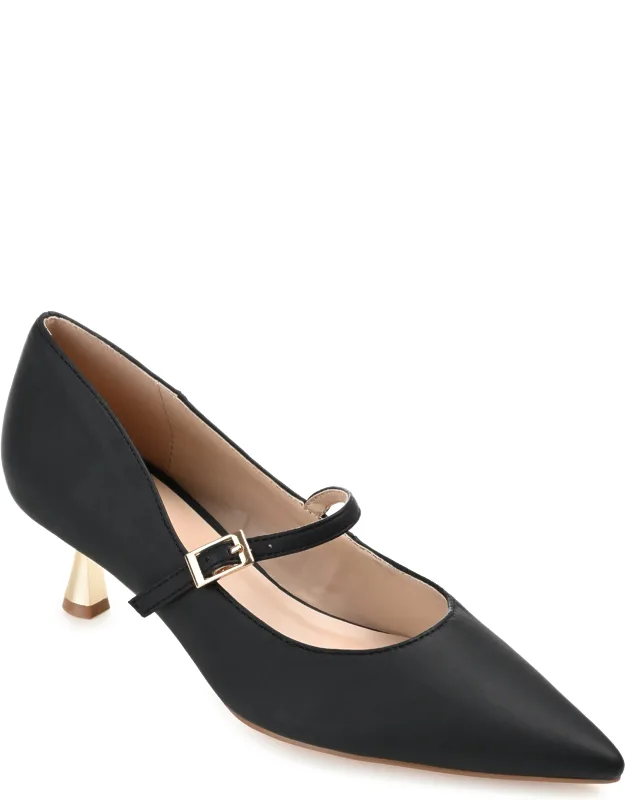 Kitten Heel Mary Jane Pointed Toe Pumps