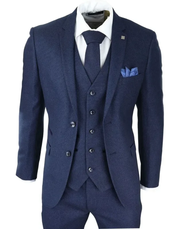 3 Piece Birdseye Tweed Classic Suit