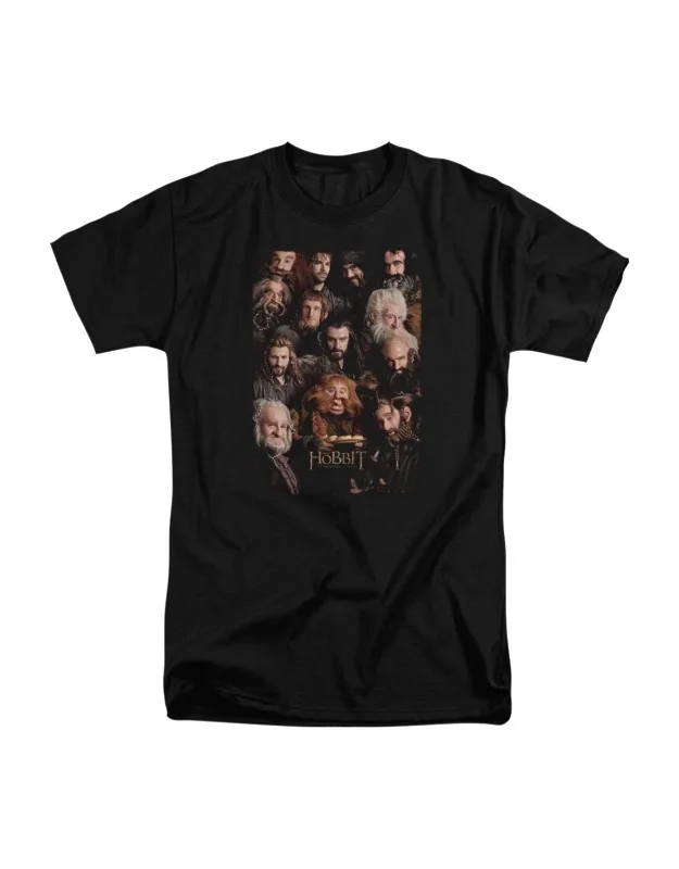 The Hobbit Dwarves Poster Short Sleeve Tee - 100% Cotton, Officially Licensed
