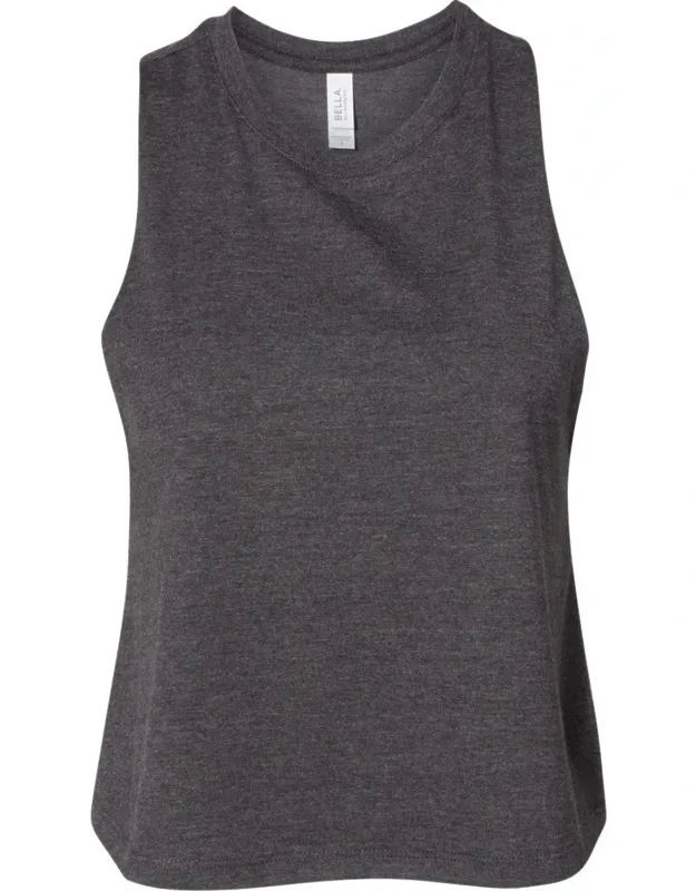 Racerback Crop Tank, Relaxed Fit, Raw Edge Armholes