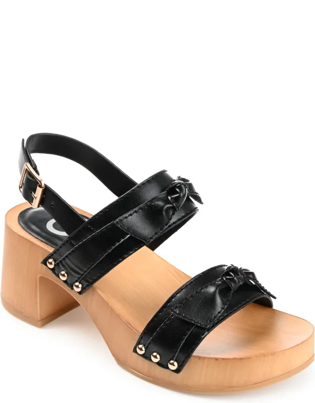 Tia Double Bow Accent Clog Sandals