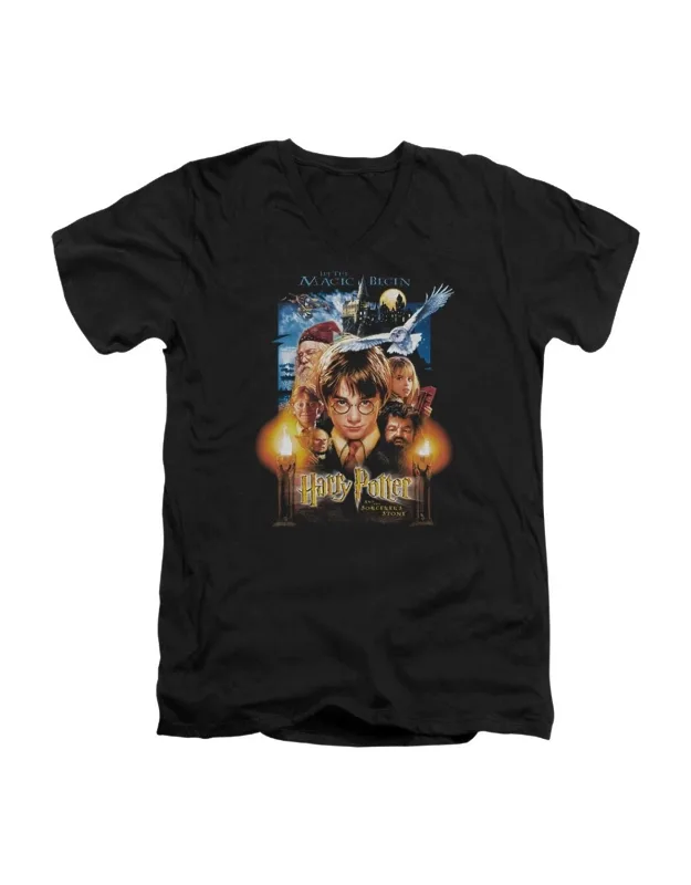 Movie Poster Short Sleeve V Neck Premium Cotton T-shirt