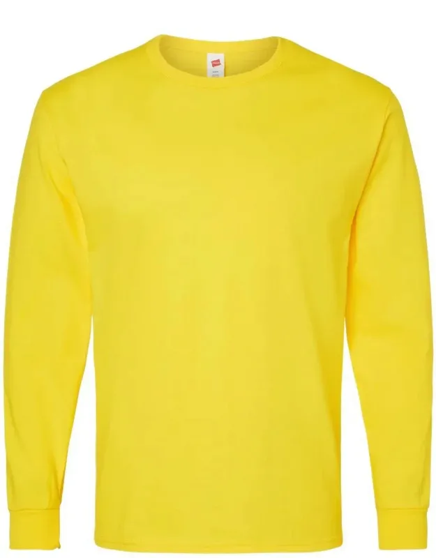 Essential-t Long Sleeve T-shirt With Ribbed Cuffs And Double-needle Bottom Hem