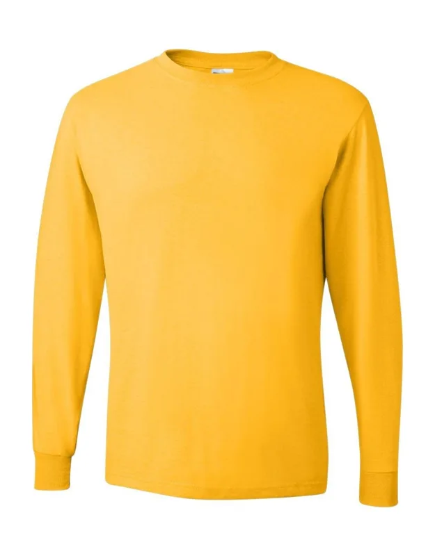 Dri-power Long Sleeve 50/50 T-shirt With Advanced Moisture-management Performance And Noticeably Softer Hand