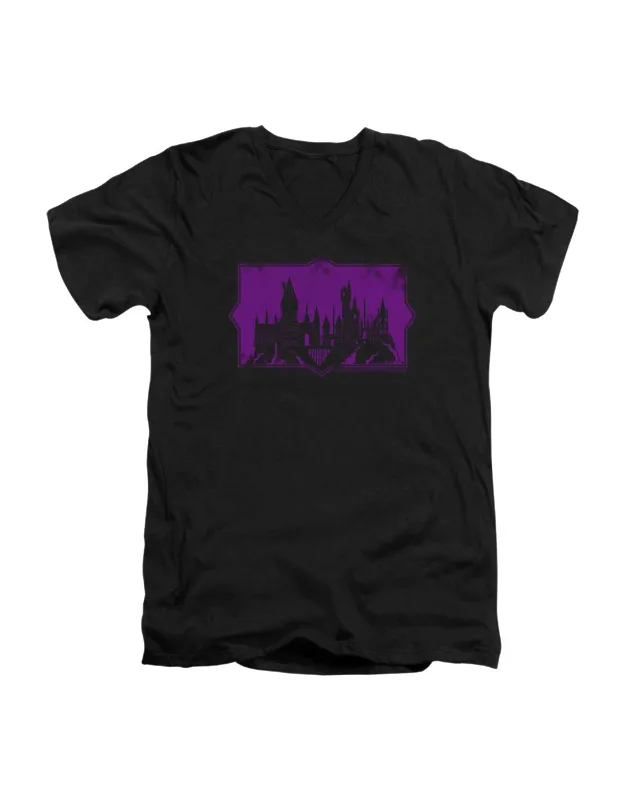 Hogwarts Silhouette V Neck Premium Cotton T-shirt