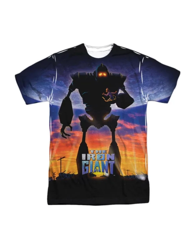 Iron Giant Poster Short Sleeve Crew Tee / T-shirt, 100% Polyester