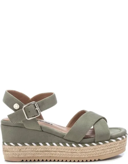 _suede Wedge Sandals With Buckle Closure And Non-slip Rubber Sole_