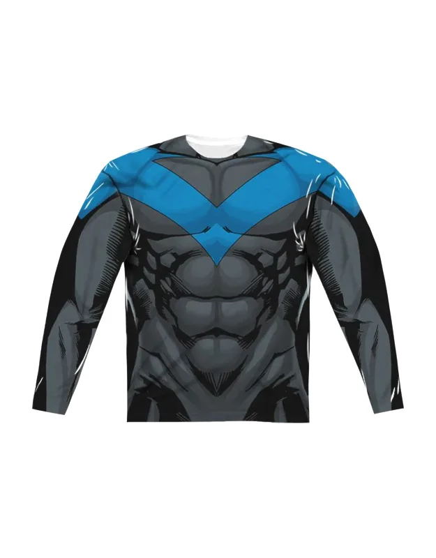 Batman Nightwing Blue Uniform Long Sleeve Tee