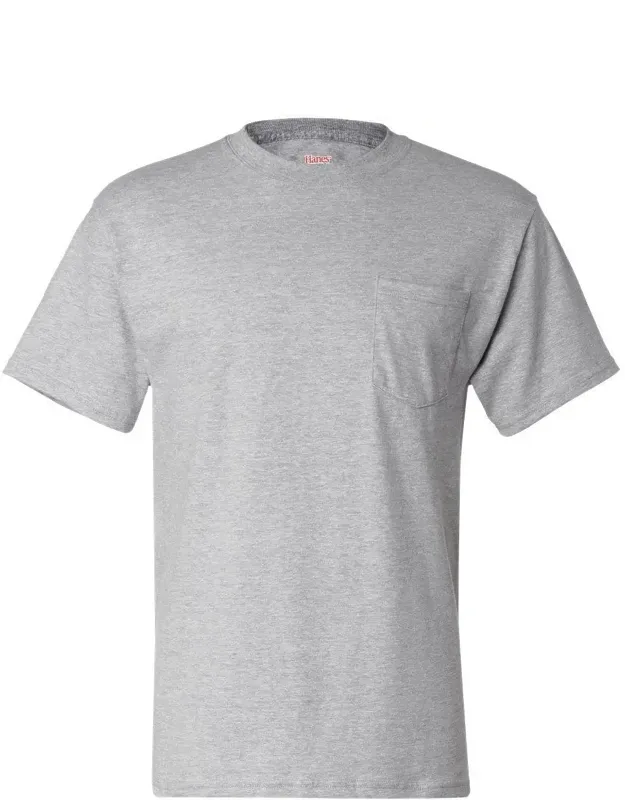 Hanes Beefy-t With Pocket And Shoulder Taping