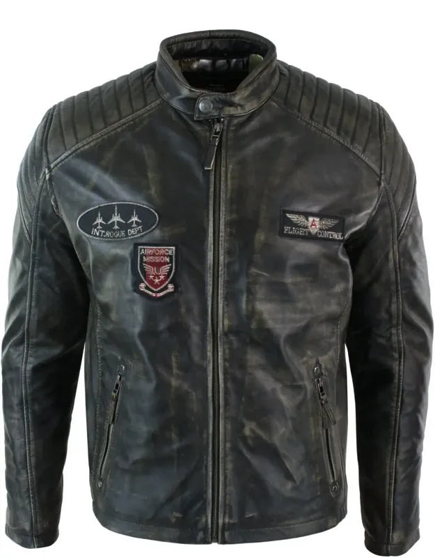 Leather Washed Biker Jacket - Premium Material, Functional Pockets
