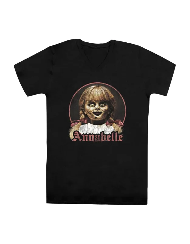 Annabelle Portrait Short Sleeve V Neck Premium Cotton Tee