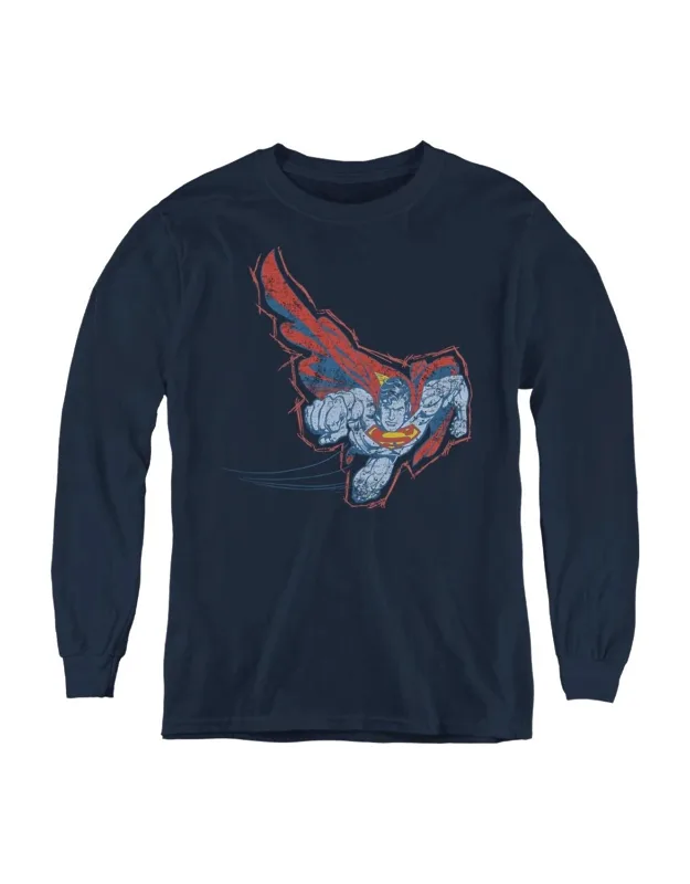 Superman Scribble & Soar Long Sleeve Tee