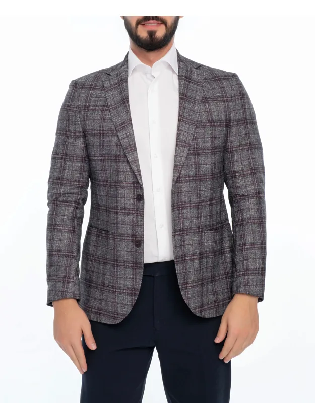 Maison Plaid Sport Coat, Top-quality Blend, Tailored To Perfection