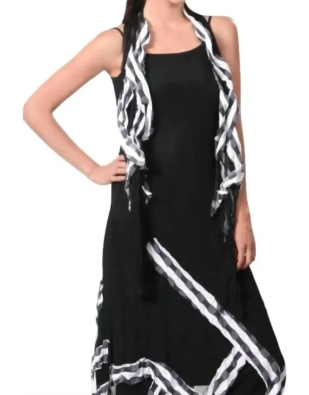 Checkerboard Stripe Maxi Dress
