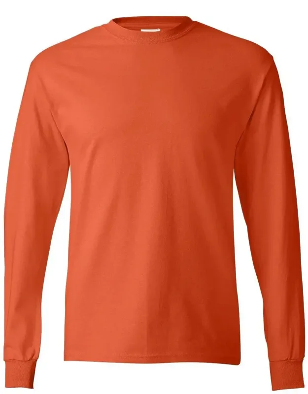 Hanes Authentic Long Sleeve T-shirt Classic Fit And Set-in 1x1 Ribbed Crewneck