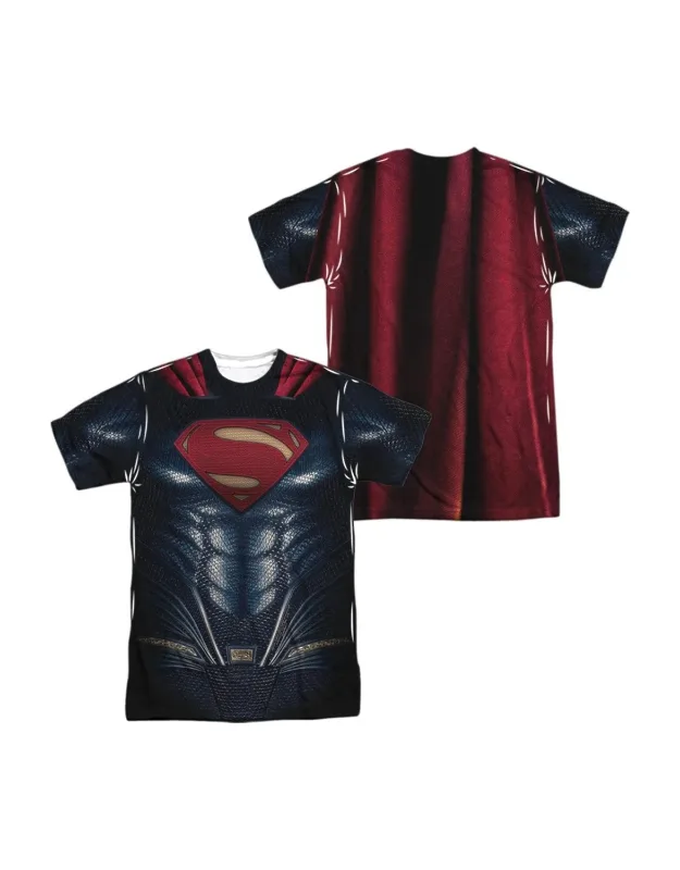 Justice League Movie Superman Uniform (front/back Print) Short Sleeve Tee - 100% Polyester, Stylish For Everyday Wear
