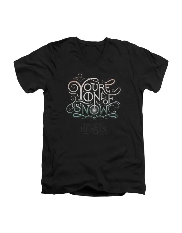 Fantastic Beasts One Of Us Short Sleeve V Neck Premium Cotton T-shirt