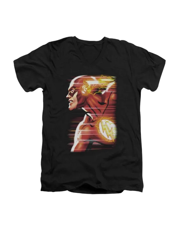 Justice League Of America Speed Head V Neck Premium Cotton T-shirt