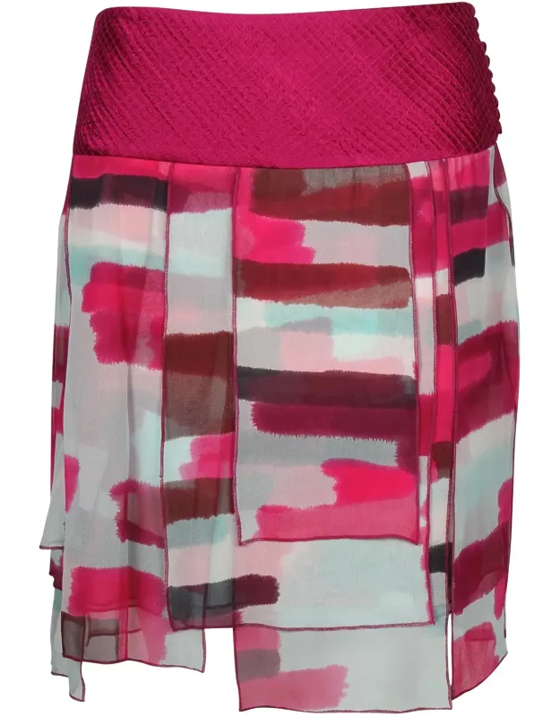 Geometric Panels Flowy Skirt