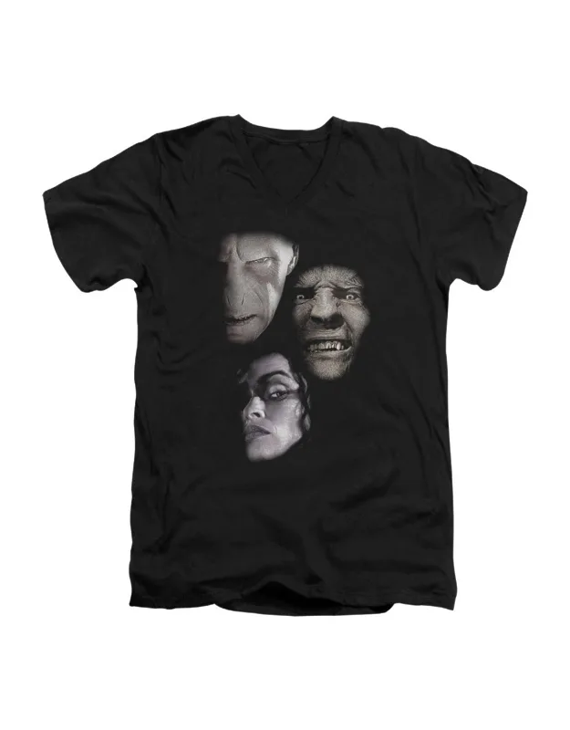 Harry Potter Villain Heads V-neck Premium Cotton T-shirt