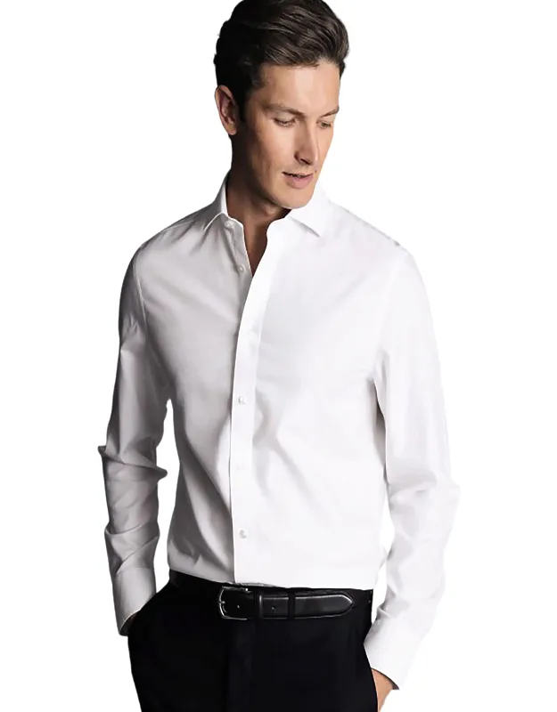 Non-iron Clifton Weave Cutaway Slim Fit Shirt Double Cuff