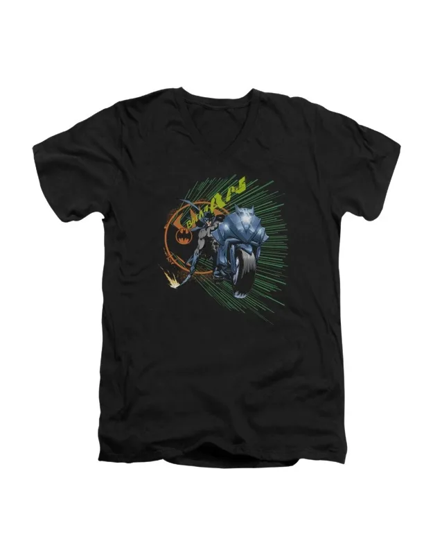 Batman Batcycle V Neck T-shirt