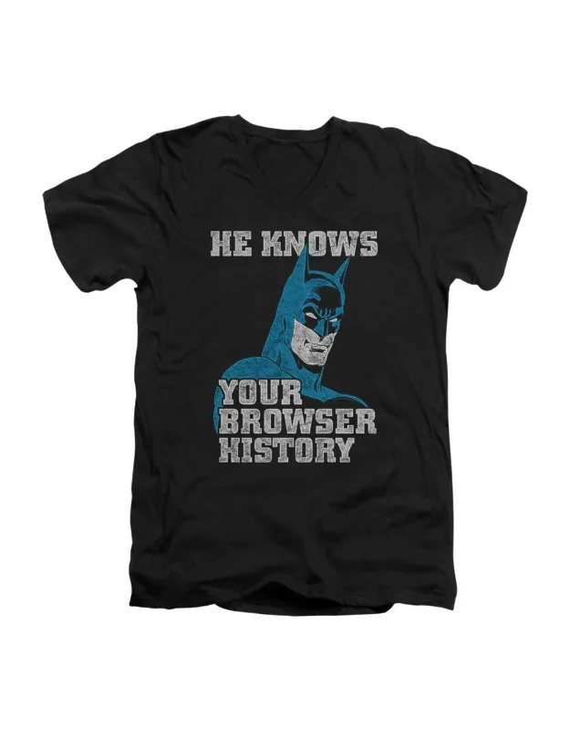 Batman Knows Short Sleeve V Neck Premium Cotton T-shirt