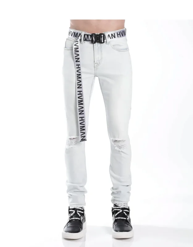Super Skinny Jeans With White Belt