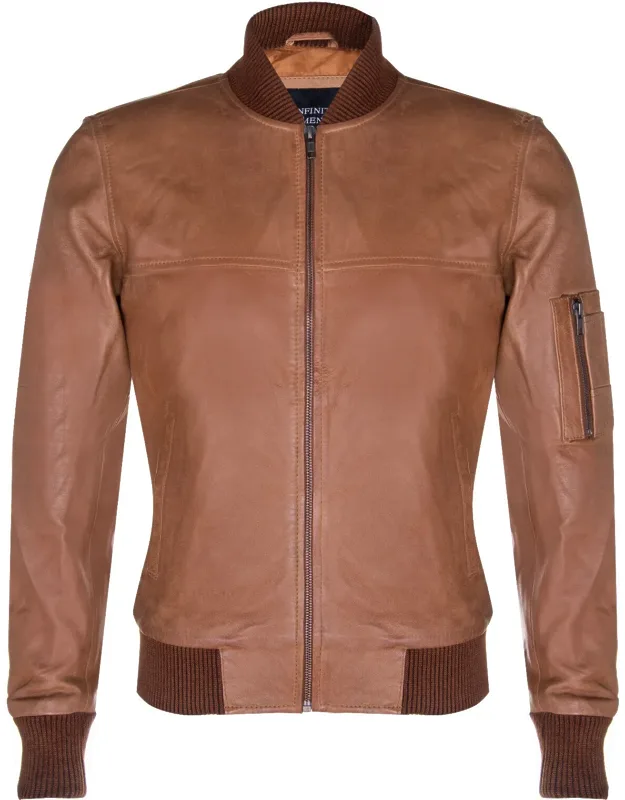 Retro Ma-1 Leather Bomber Jacket