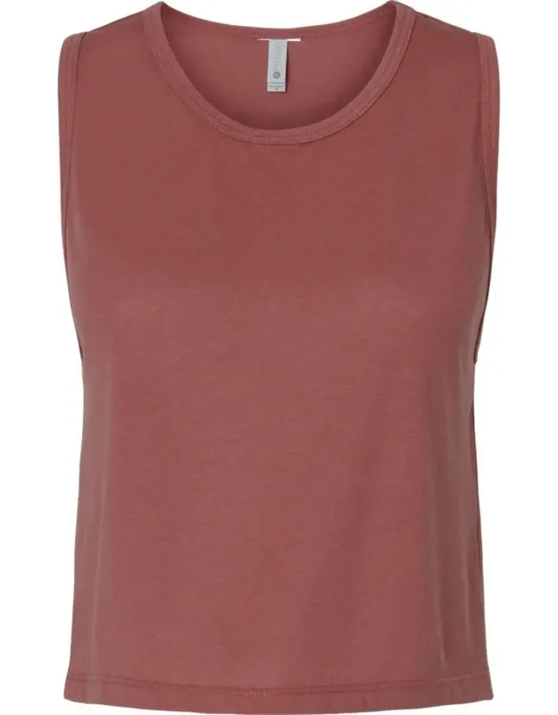 Next Level Festival Crop Tank With Flowy Drape And Relaxed Neckline