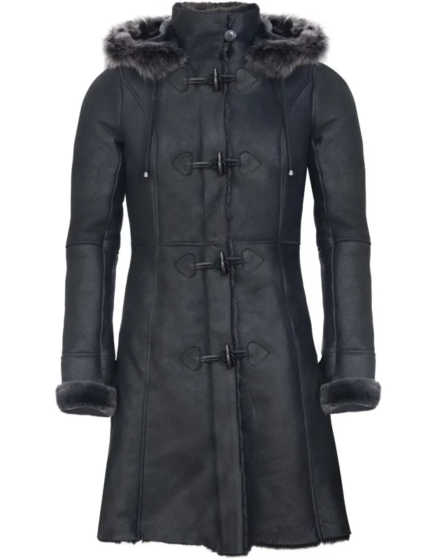 Sheepskin Hooded Duffle Coat-ottawa