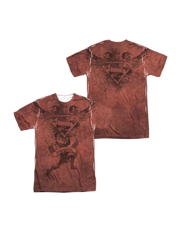 Superman Justice Upheld (front/back Print) Short Sleeve 100% Poly Crew Tee / T-shirt