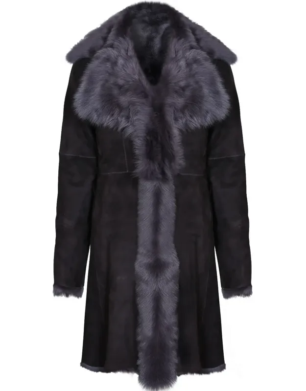 Toscana Sheepskin Suede Trench Coat-tbilisi With Luxurious Revere Collar And Custom Length Options