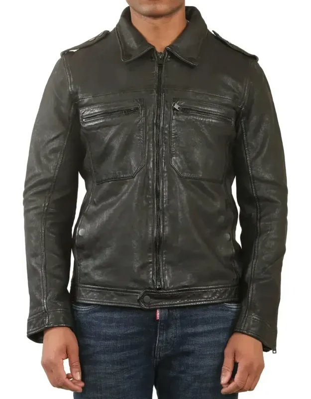 Classic Leather Shirt Jacket