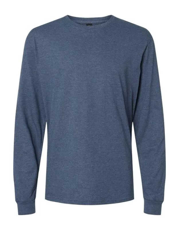Softstyle Cvc Long Sleeve T-shirt With Drapey Hand And Rib Cuffs