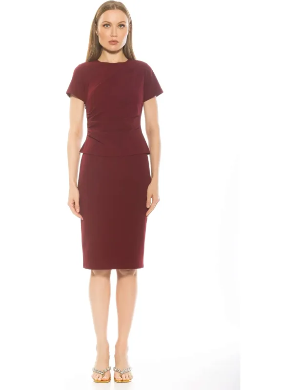 Robin Dress With Draped Bodice And Peplum Detail