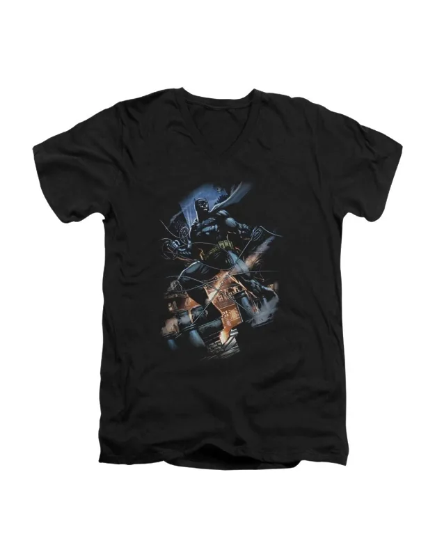 Batman Gotham Knight Short Sleeve V Neck Premium Cotton T-shirt