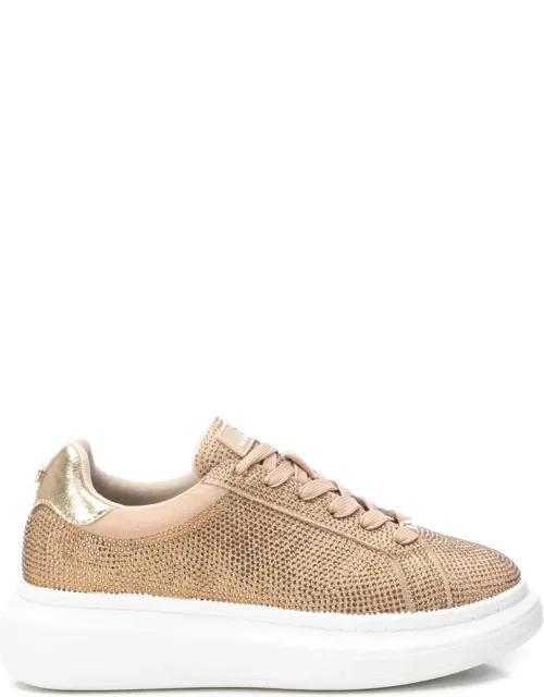Lace-up Sneakers With Decorative Mini Stones And Non-slip Rubber Sole