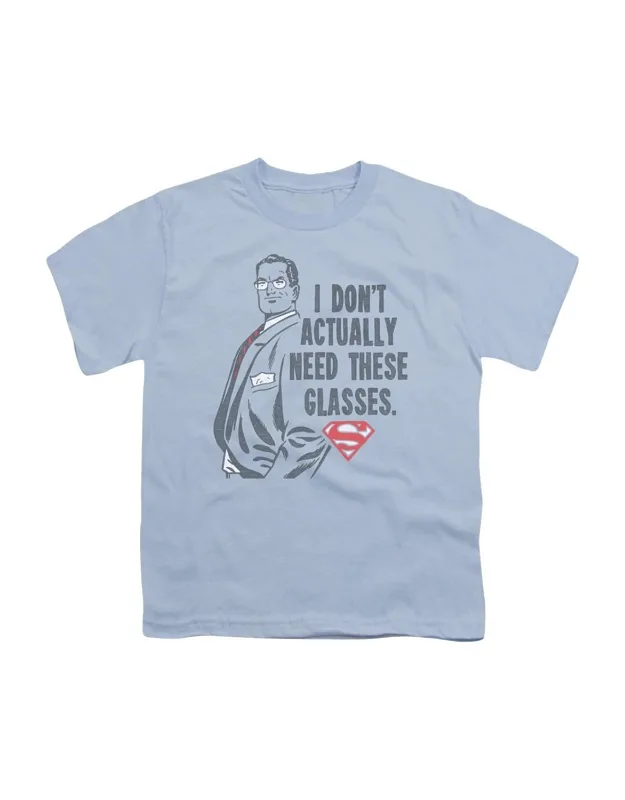 Superman Dont Need Glasses Short Sleeve Youth Tee / T-shirt, 100% Cotton
