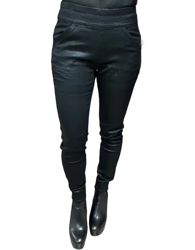Faux Skin Flat Front Jogger Pants
