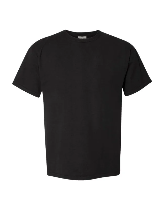 Comfortwash T-shirt With Double-needle Coverstitched And Ribbed Set-in Collar