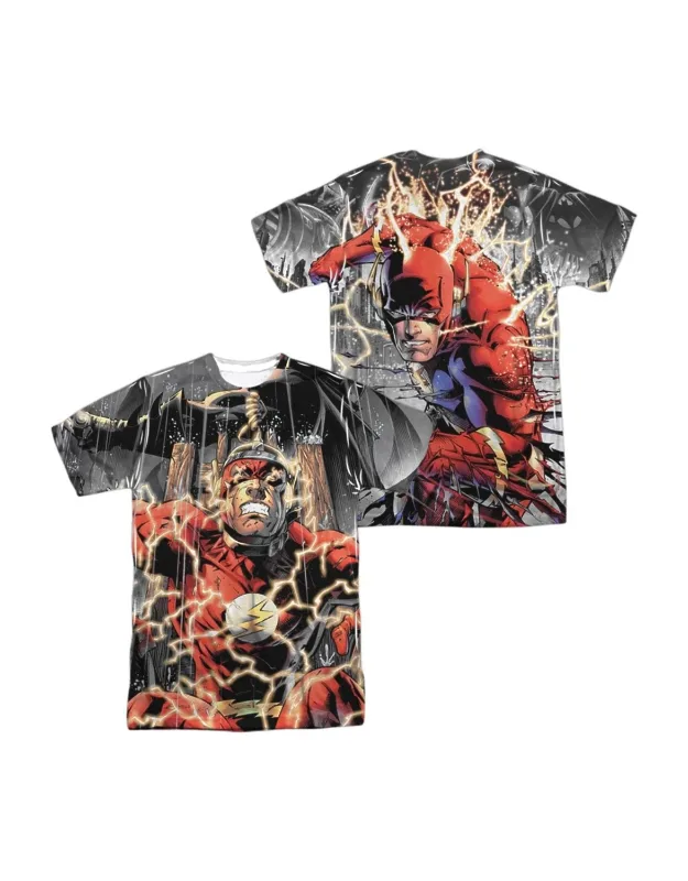 Justice League Of America Shock Therapy (front/back Print) Short Sleeve Tee - Stylish Everyday Wear, 100% Polyester