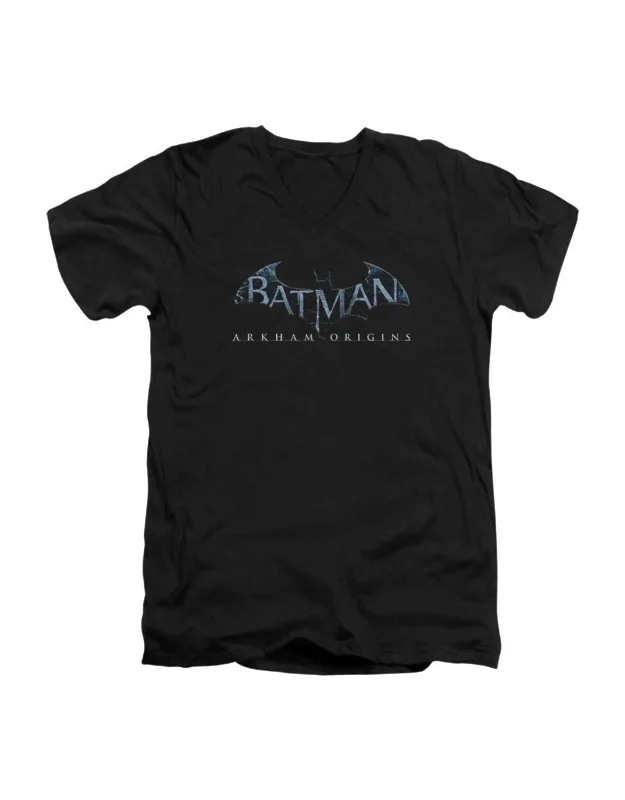 Batman Arkham Origins Logo Short Sleeve V Neck T-shirt