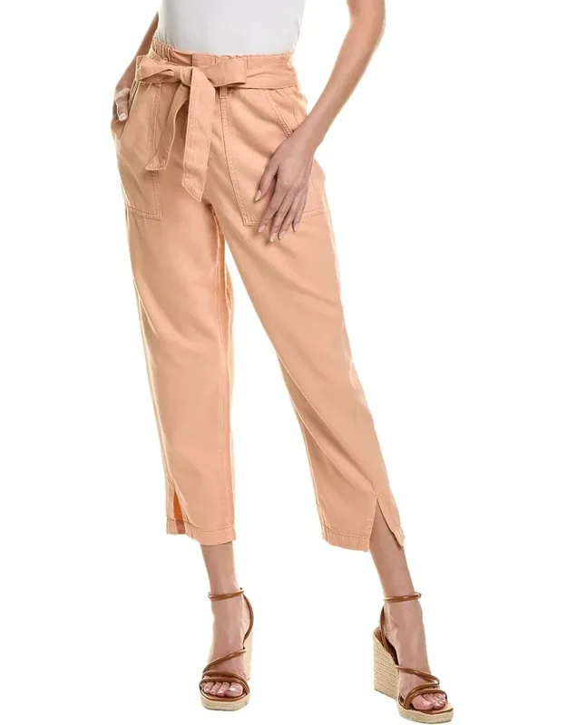High-rise Barrel Silk-blend Paperbag Pants