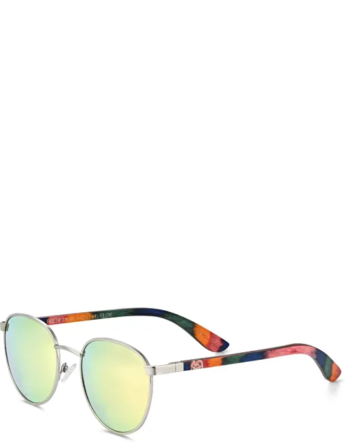 Boracay Polarized Sunglasses With Silver Metal Frame And Green Multi-layer Tac Lens
