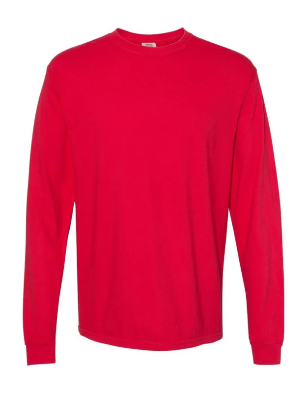 Garment-dyed Heavyweight Long Sleeve T-shirt With Relaxed Fit And Rib Cuffs