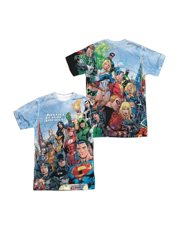 Justice League Of America Front/back Print Short Sleeve Crew Tee