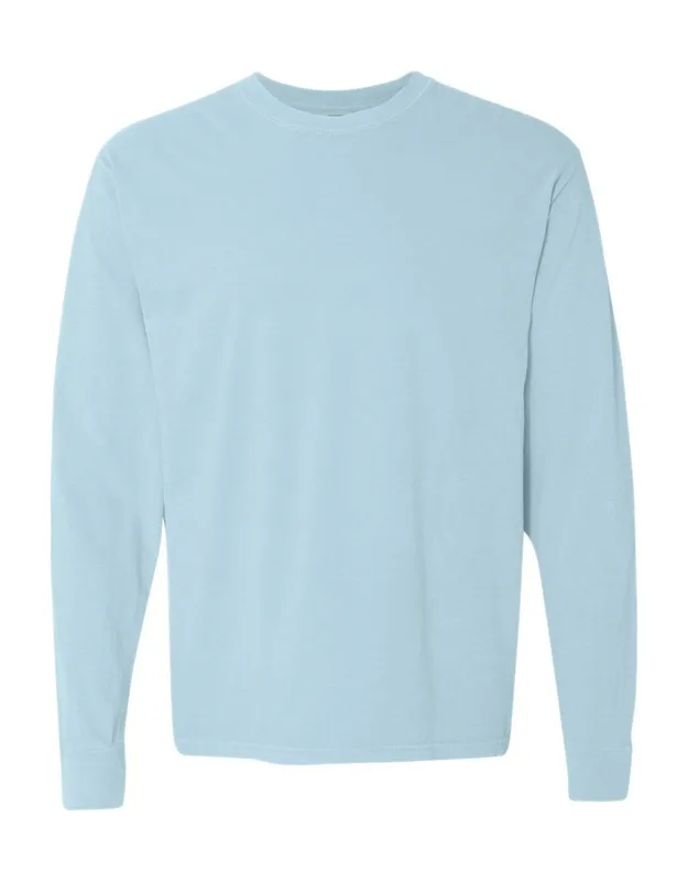 Garment-dyed Heavyweight Long Sleeve T-shirt With Relaxed Fit And Rib Cuffs
