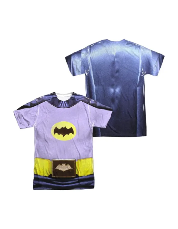 _batman Classic Tv Batman Costume (front/back Print) Short Sleeve Poly Crew Tee / T-shirt - Stylish And Easy Wear_
