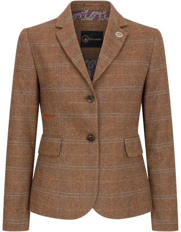 Tailored Fit Tweed Blazer In Herringbone Check